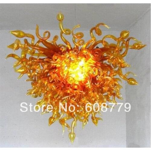 Free Shipping Small Cute Yellow Blown Glass Chandelier