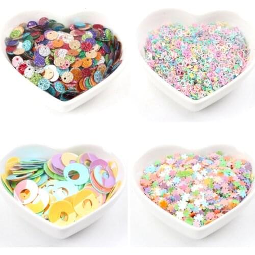 Sequins PVC Decorations Garment Sewing Craft Accessory Children Painting DIY Flat Round Rabbit Star Shape 10g Multicolor 4-16mm