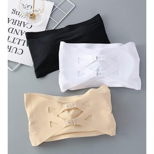 Invisible Bra Women Tube Tops Intimates Strapless One Piece Seamles Bustier Bandeau Breathable Wrapped Chest Underwear