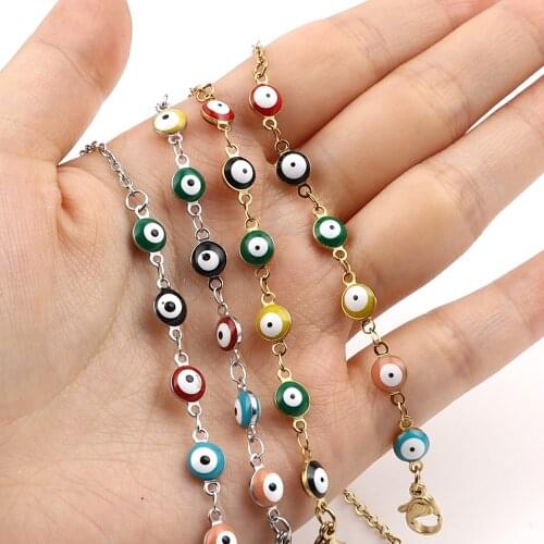 New Stainless Steel Evil Eye Enamel Women Chain for Sunglasses Chains Eyeglasses Chains Holder Jewelry Neck Strap Rope,1 Piece