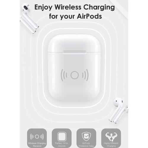 Wireless Charging Receiver Case For Apple Airpods QI Standard Airpods Wireless Receiver Compatible With Any Wirless Charger