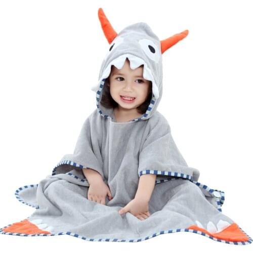 Baby Towel Cute Cartoon Animal Kids Hooded Bath Robe Cloak 100% Cotton Fashion Newborn Wipe Cloth Absorb Water Beach Spa Blanket