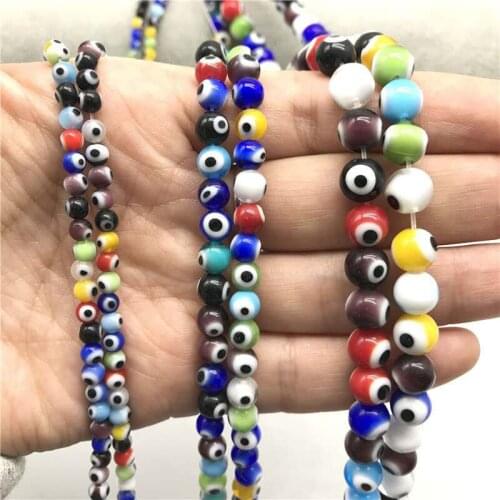 Two strings of beads 4mm/6mm/8mm glass eye beads round loose beads can be made DIY bracelets necklace earrings for given as gift