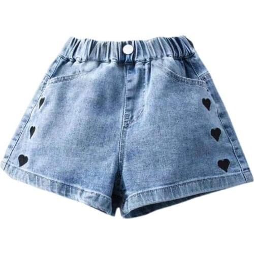 Girls' Denim Shorts Jeans Wear Babys New Childrens Pants In Summer Thin Hot Pants Are Loose Jeans 4-12 Ages