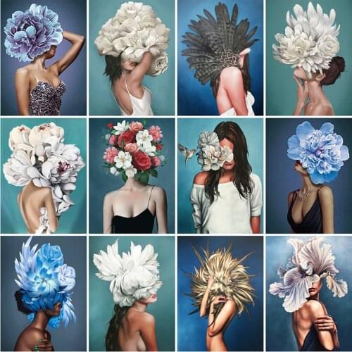 Evershine Diamond Painting Woman Flower 5D DIY New Arrival Diamond Embroidery Girl Full Square Round Drill Mosaic Rhinestone Art