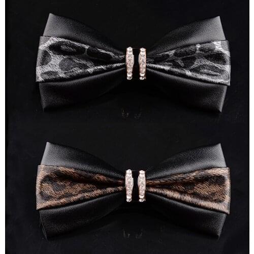 High Quality PU Leather Necktie on The Pot, Mens Dress Wedding, British Host Bow Bow Korean Bow Tie Tide
