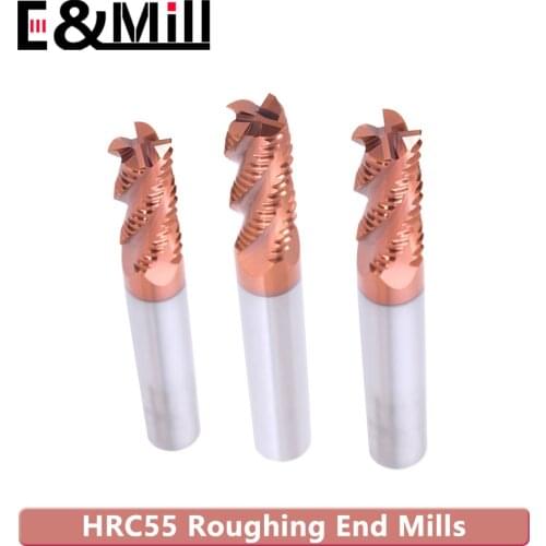 HRC55 Tungsten steel Roughing End Mills steel roughing end milling cutter coating long wave edge corrugated roughing cutter