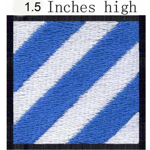 ICS Six Flag 1.5"high embroidery patch for square/blue stripes/small logo