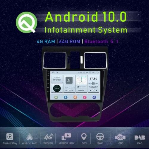 JSTMAX 9" Android 10.0 Car GPS Player For Forester / XV / WRX 2015 2016 2017 GPS Car Auto Stereo Multimedia Player