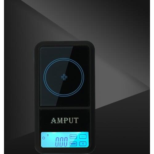 AMPUT 0.01g Pocket Touch Digital Scale 100g 200g 500g Portable Electronic Jewelry Scales LCD Blue Backlight Bench Weight Balance