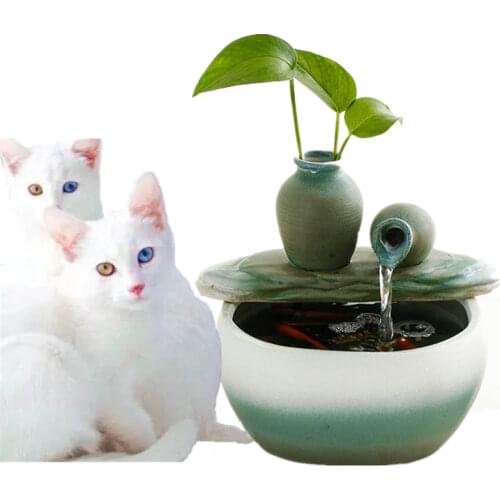 Ceramic Cats Water Fountain Drinking For Cat Dogs Drinker Bowl Automatic Pet Water Fountain Dispenser Dog Bowl Puppy Bowls 1.5L