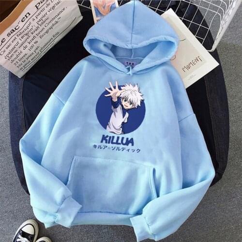 Killua - Hunter x Hunter Winter Hoodies Japanese anime print Loose Sweatshirt худи женские oversized sweatshirt Casual Hooded