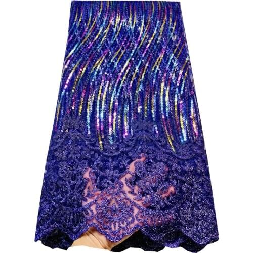 High Quality Nigerian Lace Fabrics With sequinces And Beads African French Net Lace Fabric Embroidered Tulle Mesh Fabric YYL722