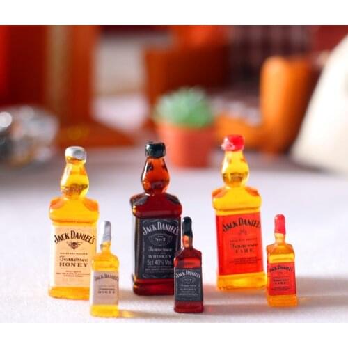 New 6pcs 1/12 Dollhouse Miniature Simulation Wine Whisky Drink Pretend Play Kitchen OB11 BJD Doll Food Accessories