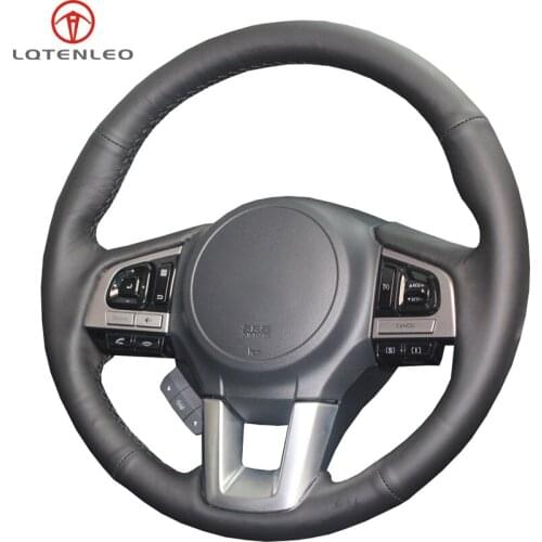 LQTENLEO Black Artificial Leather Car Steering Wheel Cover For Subaru Legacy XV 2015-2017 Outback 2014-2017 Forester 2015-2018