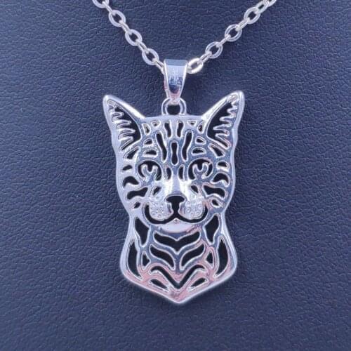 Cute Bengal Cat Necklace Animal Pendant Gold Silver Plated Jewelry Gift For Women Male Female Girls Ladies Kids Boys NT005