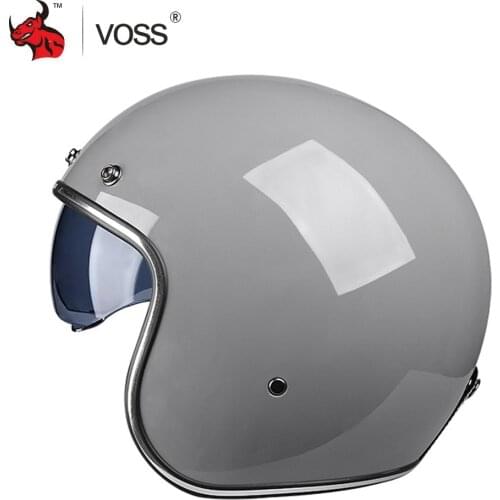VOSS Retro Motorcycle Helmet 3/4 Open Face Dual Lens Visors Casco Moto Electric Bicycle Helmet Summer Motorbike Helmet DOT