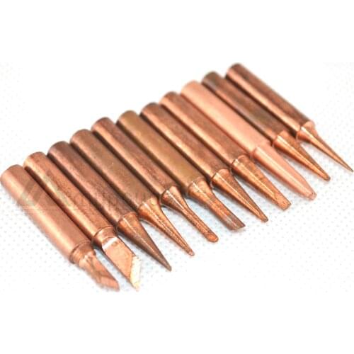 11pcs/lots Red copper Pure cupper Solder tip tip Lead-free Solder tip Tool kit Diamagnetic DIY 900M-T FOR 936 Free shipping