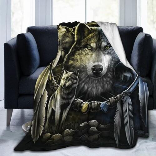 New Ultra-Soft Micro Fleece Blanket Cartoon blanket, bedding, wool blanket with 3D printed symbol of cartoon white Wolf