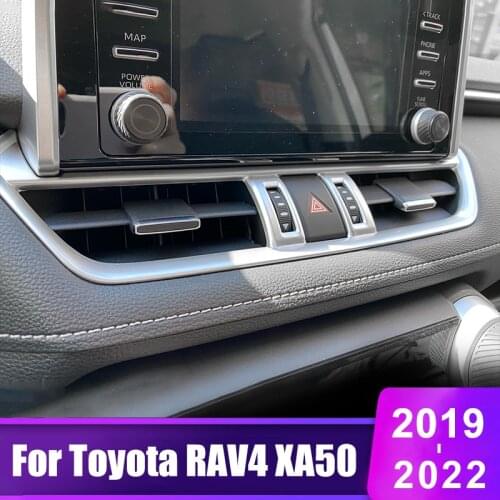 For Toyota RAV4 2019 2020 2021 RAV 4 XA50 Carbon Fiber Car Central Control Air Conditioning Vent Outlet Trim Cover Accessories