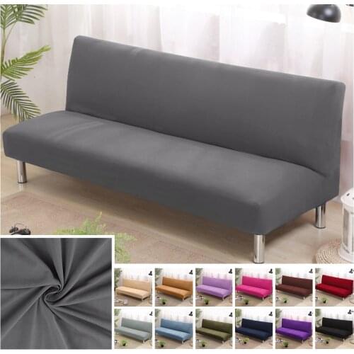 Airldianer 24 Colors Solid Color Sofa Bed Covers Without Armrest Elastic Tight Wrap Couch Cover Stretch Flexible Slipcovers Sofa