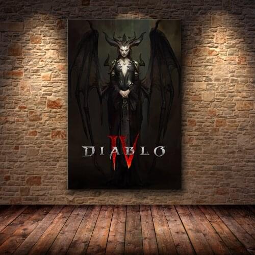 Diablo IV HD Game Poster Lilith Dormitory Home Decor Apartment Decoration Painting Bedroom Wall Art Canvas Poster Paintings