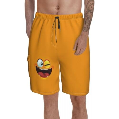 Causal Breathable Quick Dry Funny Vintage Japanese Anime Chibi basketball Face Hawaii Pants
