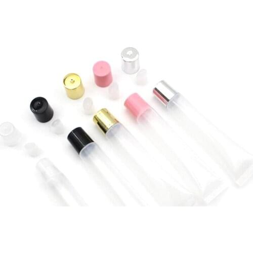 10/30/50PCS 10ml 15ml 20ml Empty Lipstick Tube,Lip Balm Soft Hose,Makeup Squeeze Sub-bottling,Clear Lip Gloss Container F606