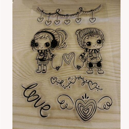 Romantic love Transparent Silicone Clear Stamps for Scrapbooking DIY Paper Card Making Decorative Stamp Sheet Craft Kids Gifts