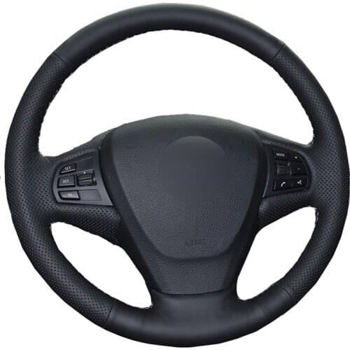 Hand Sew Car Steering Wheel Cover Wrap Leather Suede Volant For BMW X3 F25 2010 2011 2012-2017 X5 F15 2013 2014 2015 2016 2017