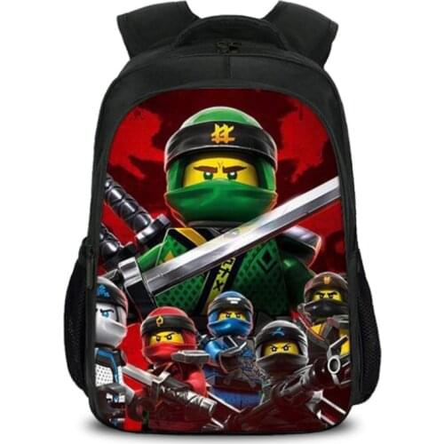 16 inch ninja 3D Printed Backpack, New Cool Kids School Bags, Trendy Cartoon Characters, mochila infantil menina