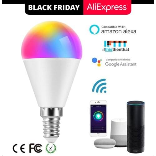 V26 Alexa LED Smart Bulb WiFi Voice Control RGB Energy Saving Dimming LED Light Smart Life Multicolor Smart Blub 6W Google Home
