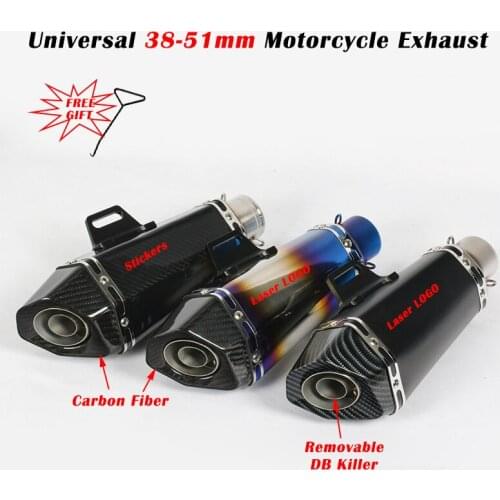 Universal 38-51mm Motorcycle Exhaust Escape Modify Muffler Carbon Flber Silencer DB Killer For GSX-S750 DUKE390 MT 09 CB650F PCX