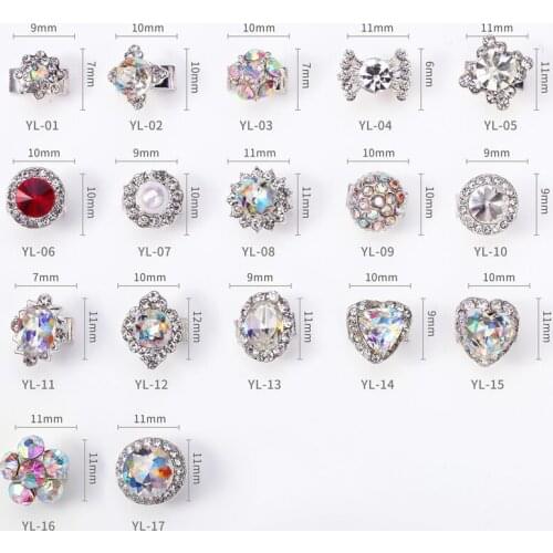 50pcs 3D spinning Crystal nail decoration/ Spin Rhinestone CRYSTAL CLUSTER SPINNER CHARMS/ Spinning rotating nail deco, YL01-17