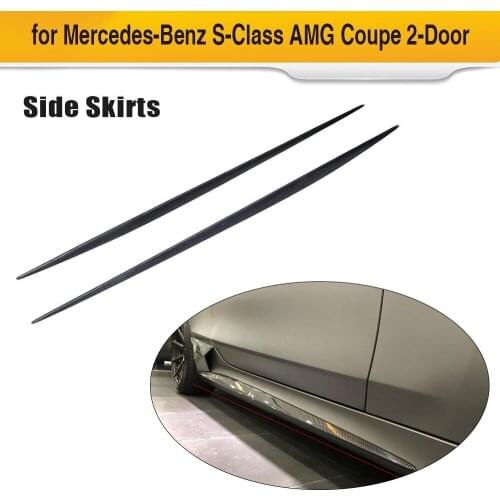 Carbon Fiber Side Skirt Lips Aprons Protector for Mercedes Benz S500 S550 S560 S63 S65 AMG 2-Door 2014-2018 Car bodykit 2pcs