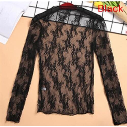 Women Mesh Net T Shirt Hollow See Through Undershirt Star Base Top Transparent Camisas Femininas Clubwear