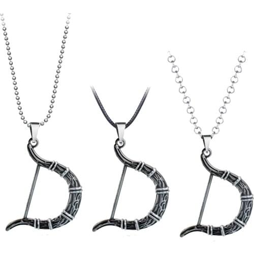 Anime JOJOS BIZARRE ADVENTURE Necklace Men Kujo Jotaro Metal weapon Bow Arrow Pendant Neckaces Women Jewelry Cosplay collares