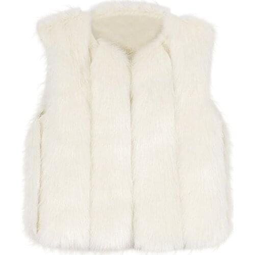 Girls Fur Vest Jackets 2020 New Baby Kids Autumn White Hair Vests Waistcoat For Children Clothes Outerwear Meisjes Winterjas