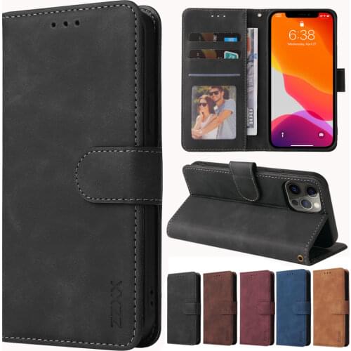 ZZXX Luxury Leather Case For Apple iPhone 12 Pro Max 11 Pro XS Max XR X 6S 6 7 8 Plus SE 2020 Mini Wallet Phone Case Cover Coque