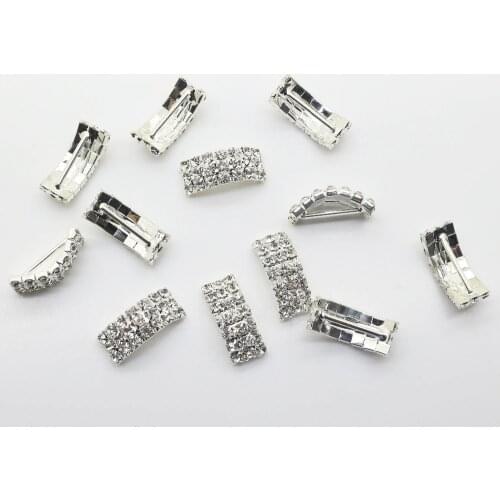 10Pcs/Set 20*9mm U Shape Rhinestone buckle Diamante Wedding Supplies Card Accessory Ribbon Decorative Deduction DIY