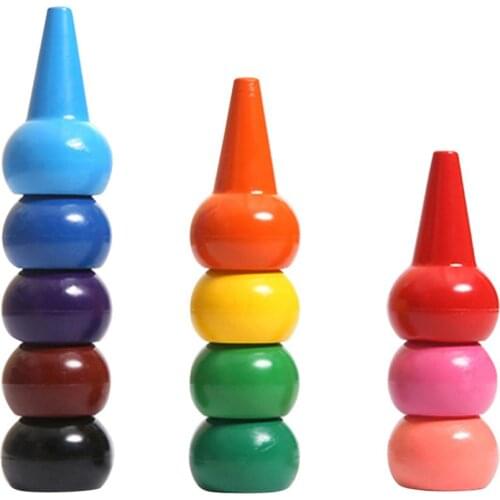 12pcs/Set Non-toxic Children Safety Color Crayons Baby 3D Finger Art Supplies Set Kindergarten Educational Kids Stationery