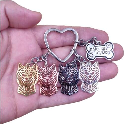 2021 Cute Norwich Terrier Hollow Out Dog Animal Cute Gold Silver Plated Keychain For Bag Car Girls Boys Women Men Jewelry K204