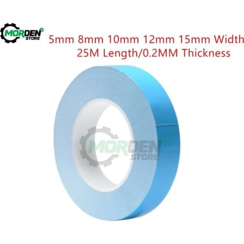 25M/Roll 5/8/10/12/15mm Width Transfer Tape Double Side Thermal Conductive Adhesive Tape 0.2MM for Chip PCB LED Strip Heatsink