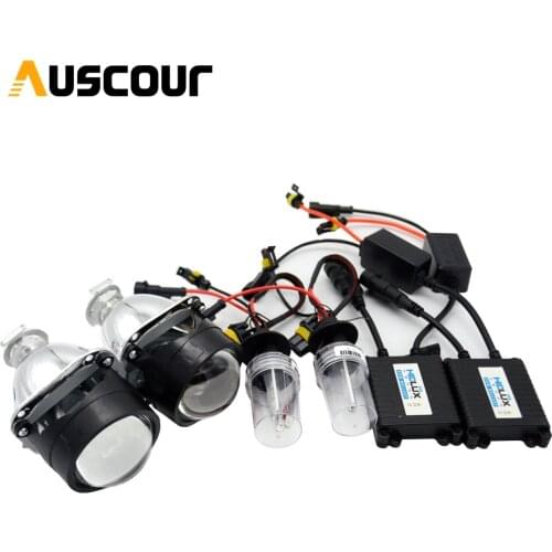 35w 2.5" hid bixenon Projector lens with shrouds 5000K xenon kit ballast bulb car assembly kit fit for h1 h4 h7 car model Modify