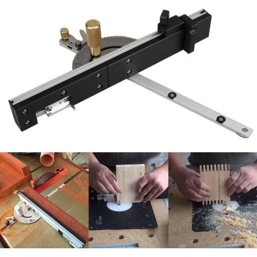 450mm Miter Gauge with Track Stop Table Saw/Router Miter Gauge Sawing Assembly Ruler Woodworking Tools DIY for Table Saw Router