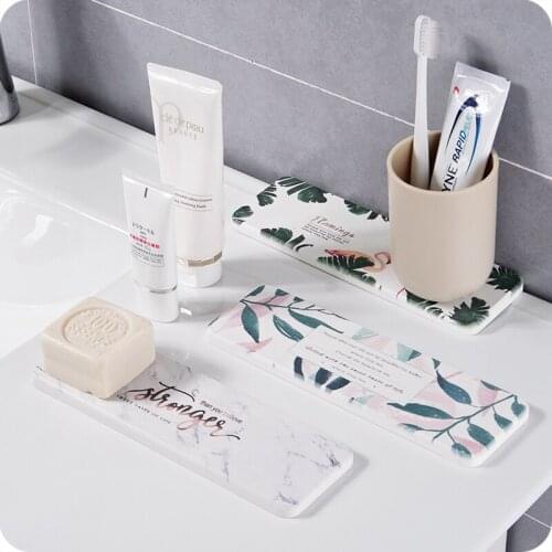 Bathroom Accessories Washbasin Absorbent Diatom Mud Pad Washtable Toothbrush Organizer Toothpaste Holder Fresh Creative Soap Mat