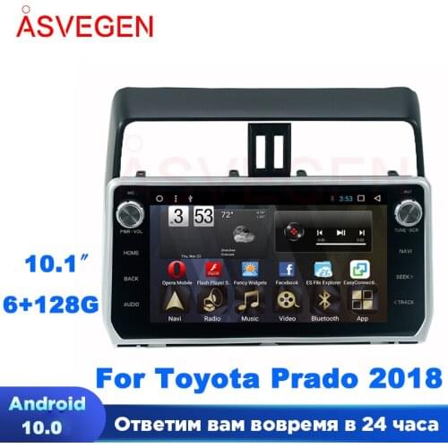 Asvegen Car Stereo Radio For Toyota Prado 2018 Android 6.0 Quad Core Bluetooth GPS Navigation Wifi Audio Multimedia Player Map