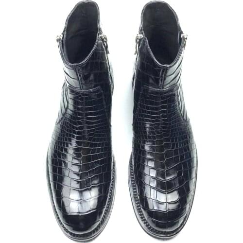 Chue new arrival men boots men crocodile leather shoes male boots men crocodile boots