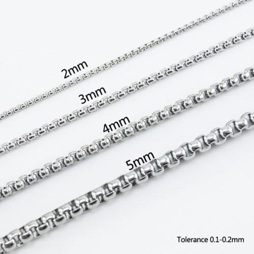 3/4/5mm Stainless Steel Silver color Link chain Necklace men women Square Rolo Necklace Fashion Jewelry Making Wholesale 10pcs
