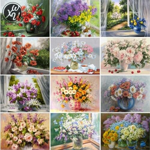 Flowers Round Square Rhinestones Stitch Embroidery Full Drill Painting Kits Diamond Art Mosaic Accessories for Family Decoration
